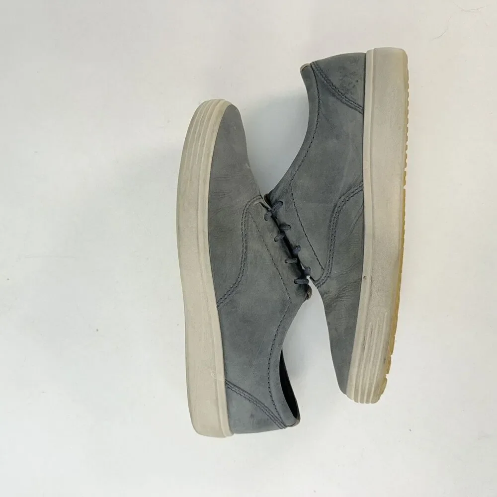 ECCO Shoes Mens 9 Soft 7 Casual Low Sneakers 44036402038 Gray Leather Lace Up